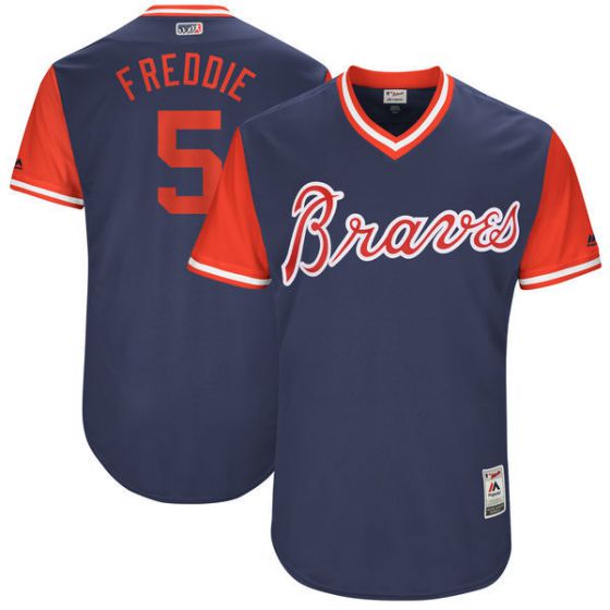 Men Atlanta Braves #5 Freddie Blue New Rush Limited MLB Jerseys